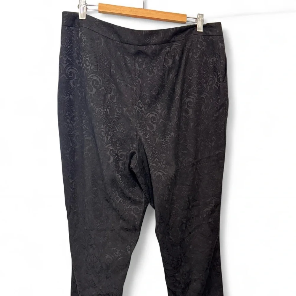 LN Ashley Stewart Elegant Black Patterned Pants - 16 - Picture 6 of 10